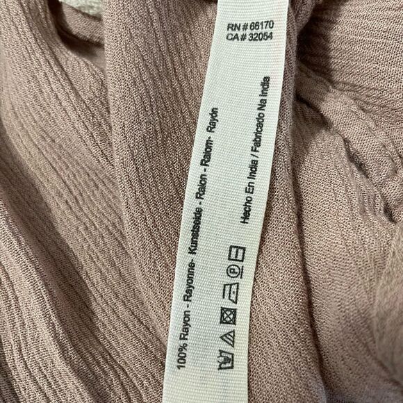 Free People Blush/Mauve Rayon Crinkle High-Low Flowy Dress Sz-S - Picture 11 of 14